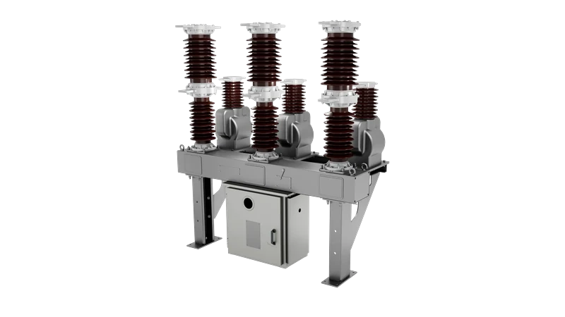 Rendu 3D d'un disjoncteur &agrave; cuve sous tension sans SF₆ Sieyuan &mdash; accessoire ext&eacute;rieur 40,5 kV.