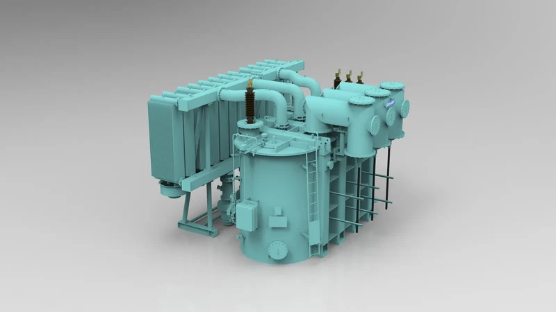 Rendu 3D d'un transformateur de puissance &agrave; isolation gazeuse Sieyuan.