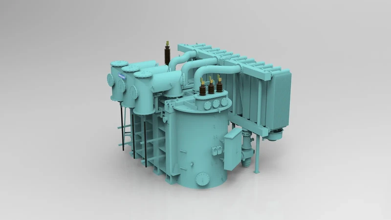 Rendu 3D d'un transformateur de puissance &agrave; isolation gazeuse Sieyuan.