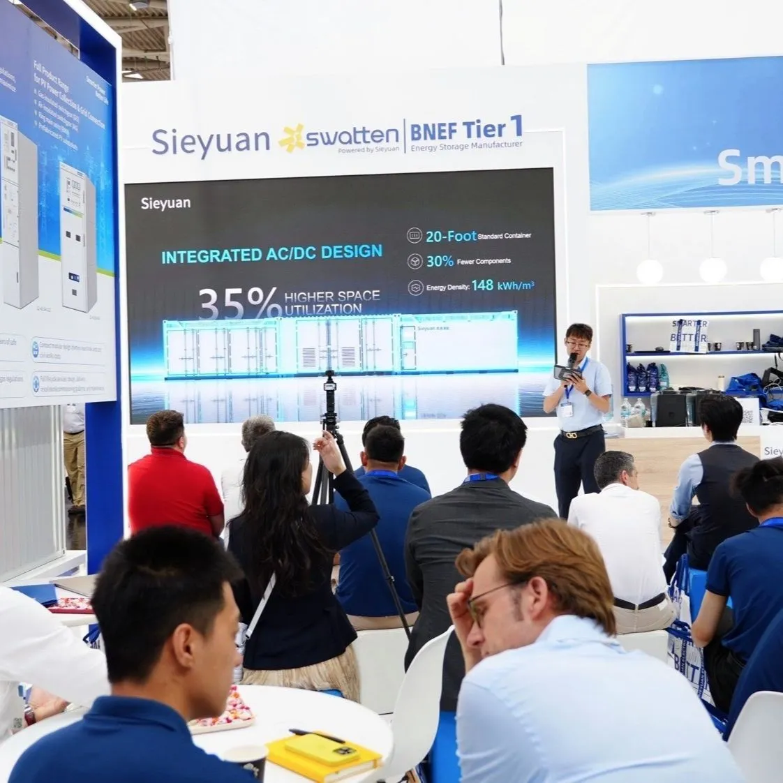Stand Sieyuan et Swatten avec des visiteurs à Intersolar Europe 2026 à Munich