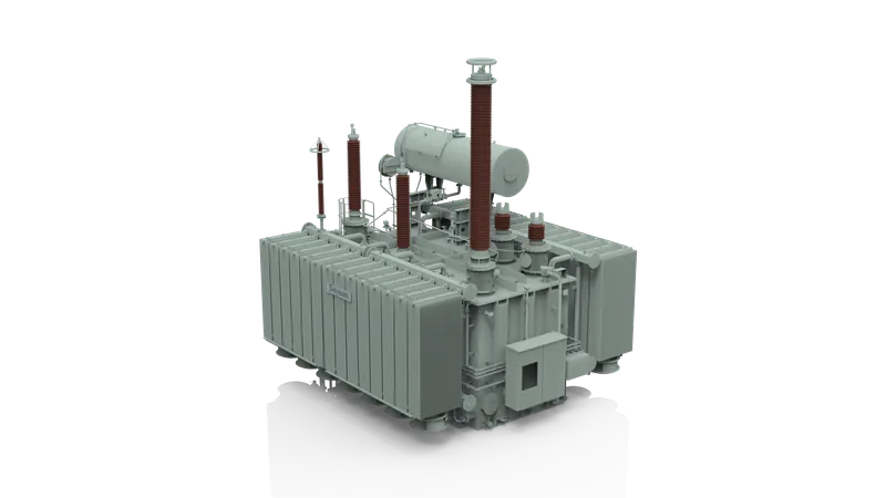 Rendu 3D d'un transformateur de puissance immergé Sieyuan