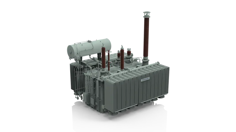 Rendu 3D d'un transformateur de puissance immergé Sieyuan